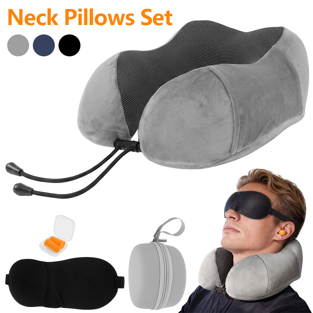 Earplug Set Foam - U Shaped Memory Foam Neck Pillows