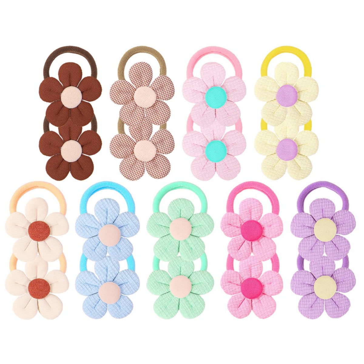 Travel Accessories Holder - 18pcs Sunflower Hair Ties Kids Girls