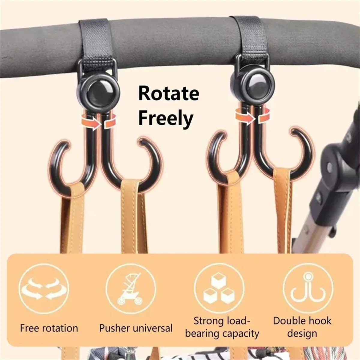 Rotatable Double Hooks Baby St - Travel Accessories For Baby recension och pris