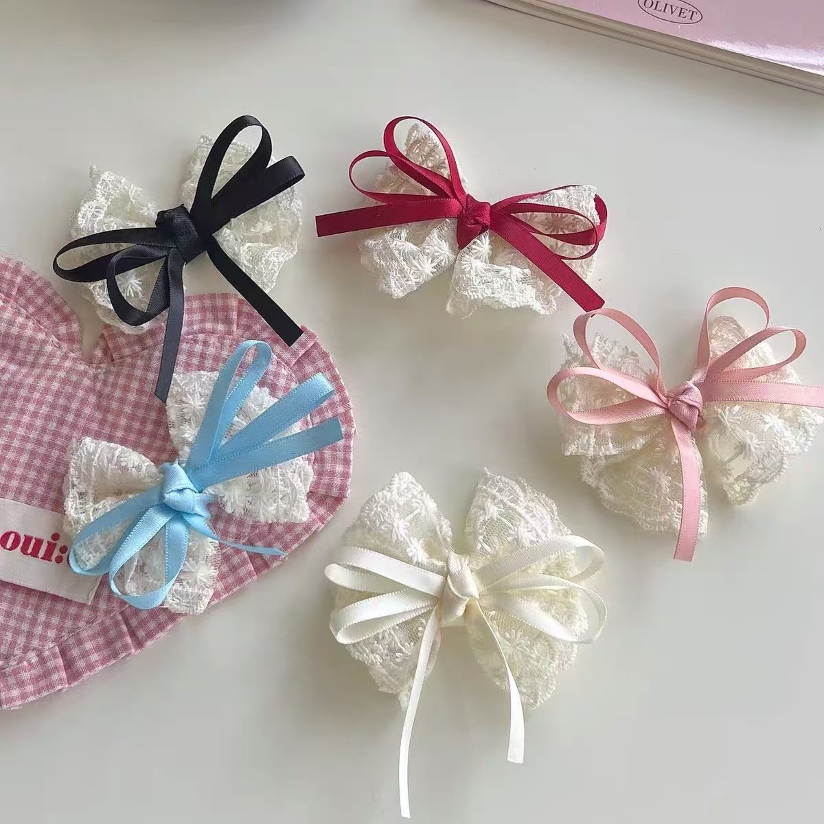 2Pcs Elegant Lace Bow Hairpins - Travel Accessories Aesthetic recension och pris