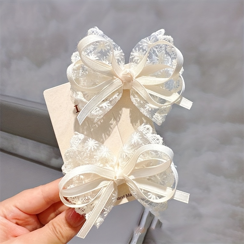2Pcs Elegant Lace Bow Hairpins - Travel Accessories Aesthetic recension och pris