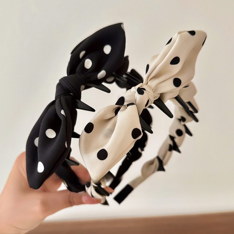 Polka Dot Bow Hair Hoop Women  - Travel Accessories Aesthetic recension och pris