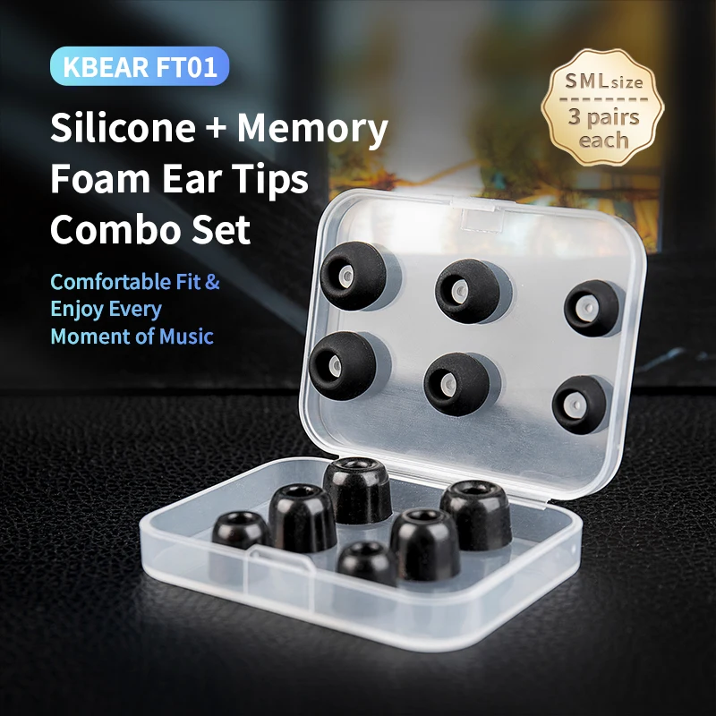 KBEAR FT01 Silicone + Memory F - Earplug Set Foam recension och pris