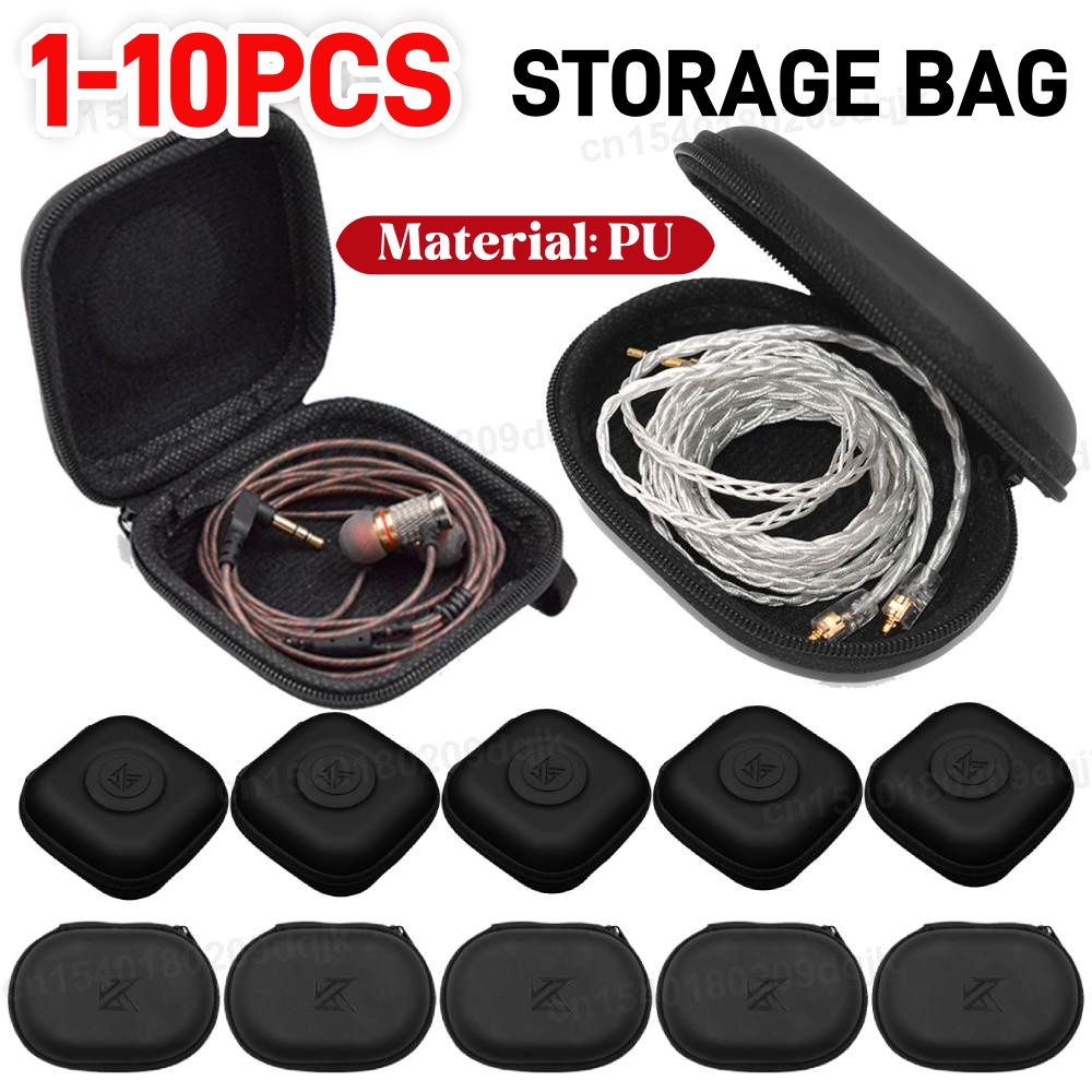 1-10PCS KZ Earphones Case PU L - Travel Accessories Holder recension och pris