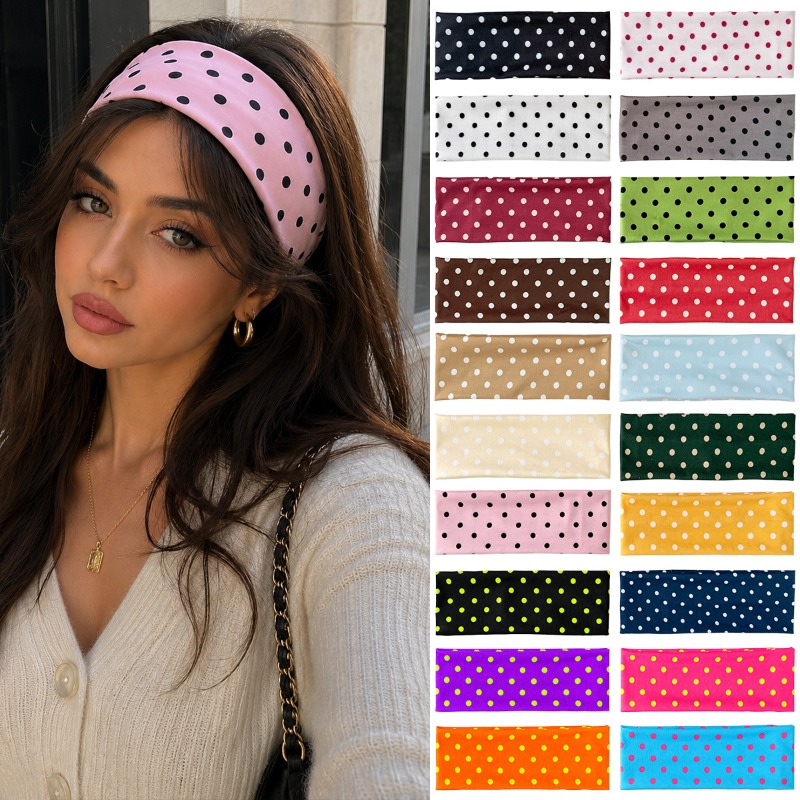 2Pc Polka Dot Elastic Headband - Travel Accessories Aesthetic recension och pris