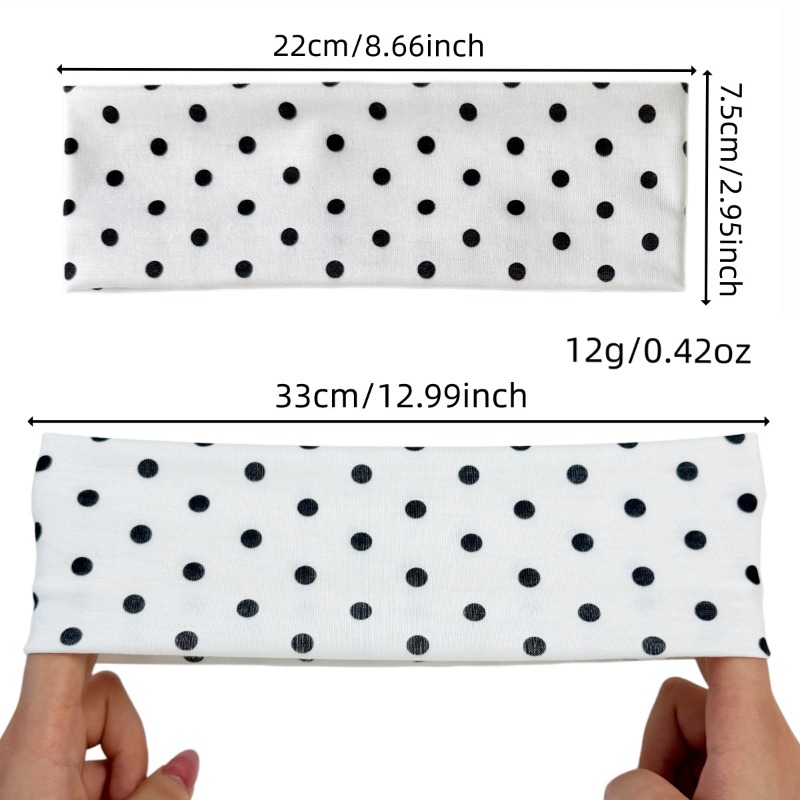 2Pc Polka Dot Elastic Headband - Travel Accessories Aesthetic recension och pris