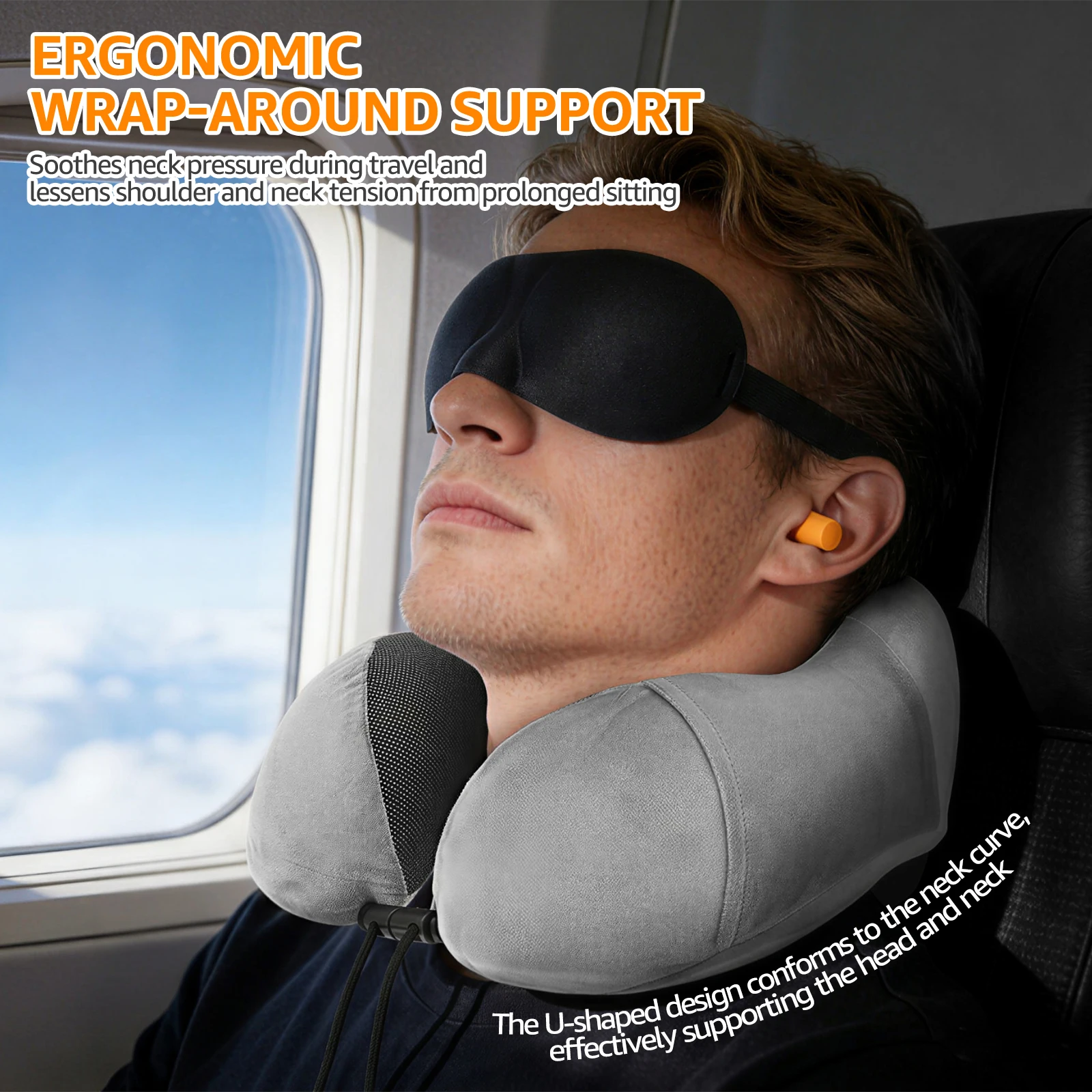 U Shaped Memory Foam Neck Pill - Earplug Set Foam recension och pris