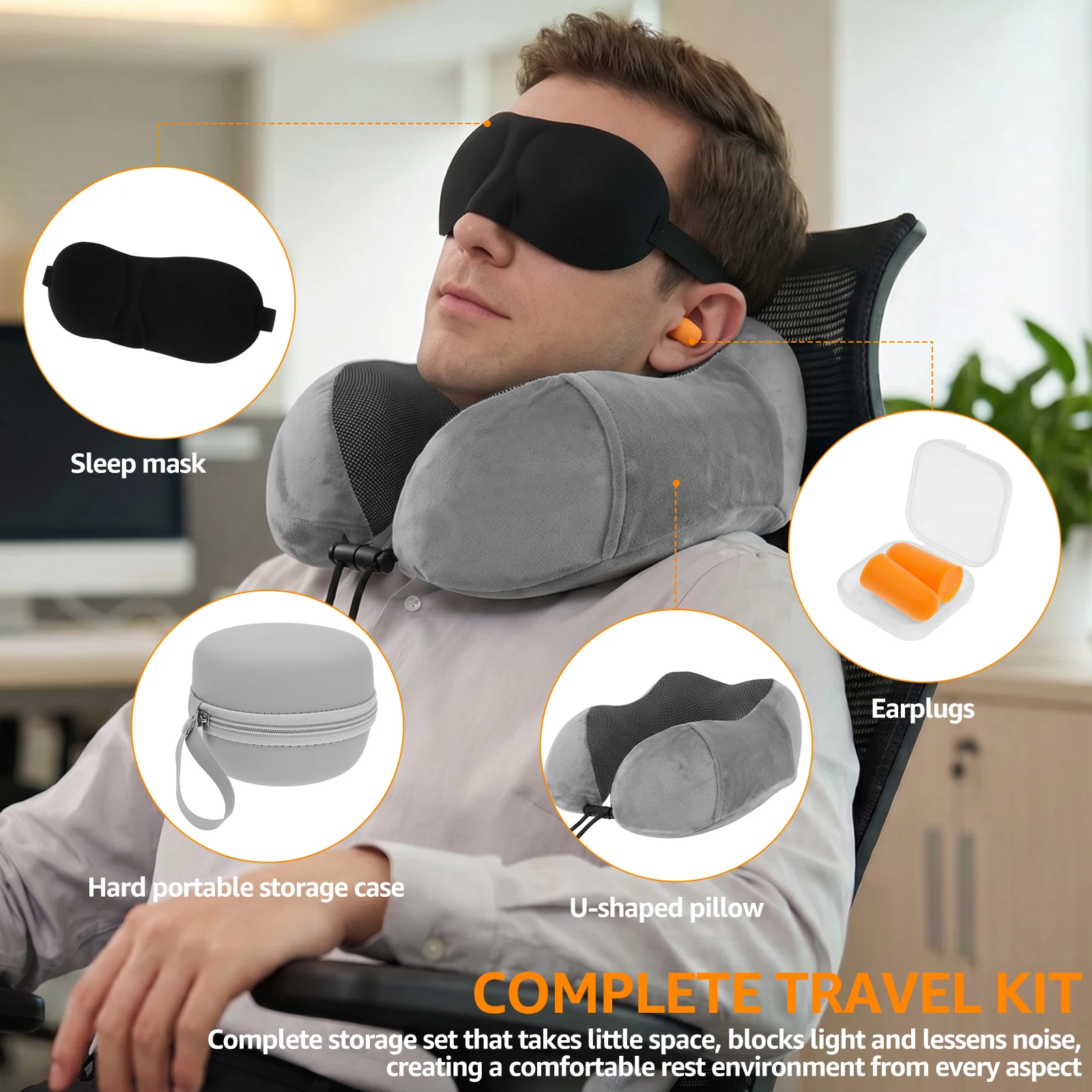 U Shaped Memory Foam Neck Pill - Earplug Set Foam recension och pris