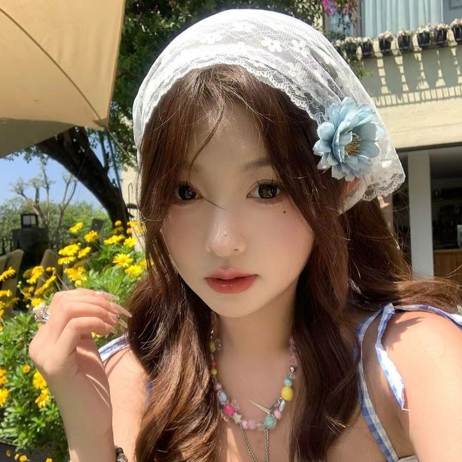 1PC triangle Lace scarf white  - Travel Accessories Aesthetic recension och pris