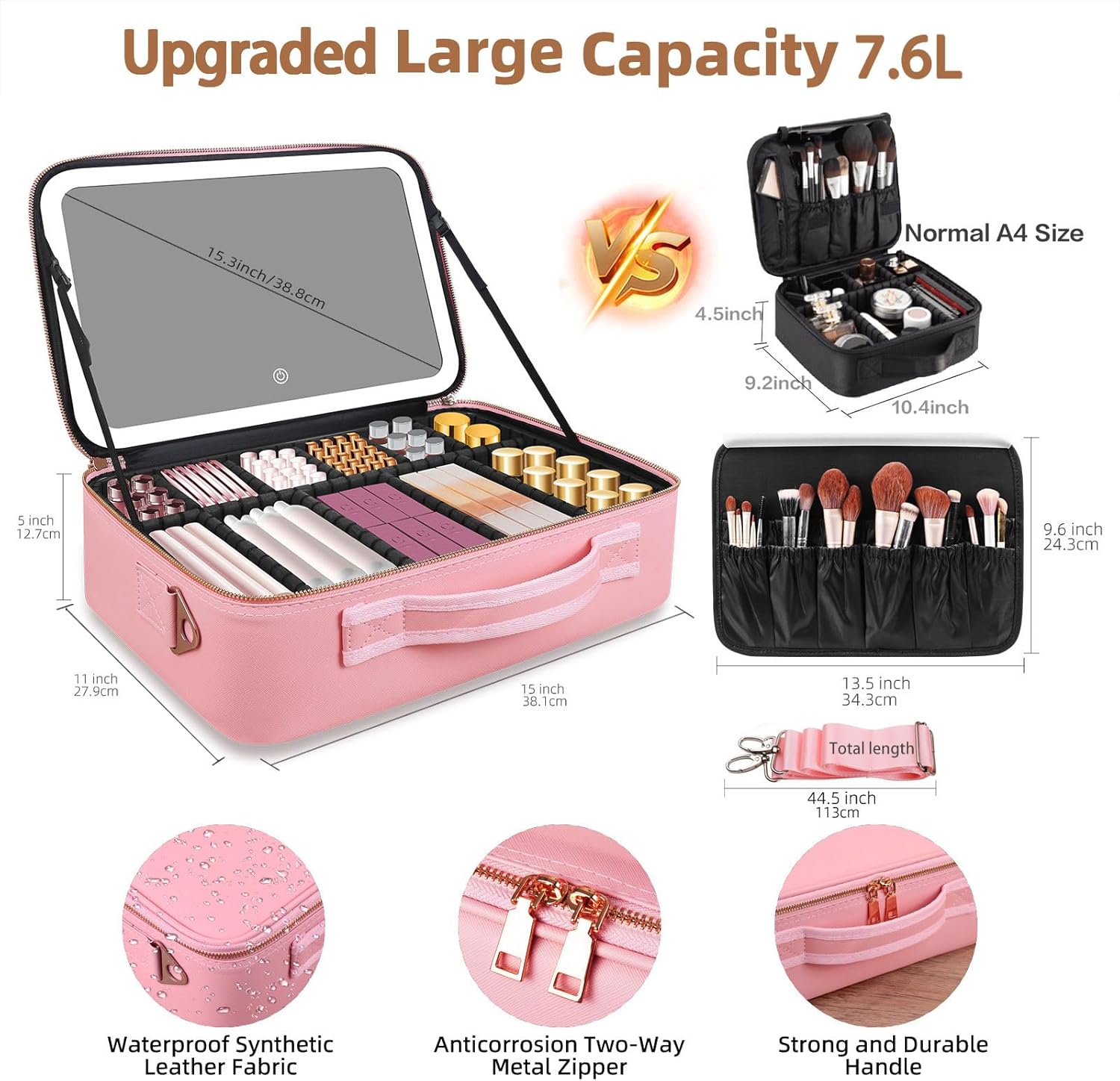 Large Capacity Makeup Bag 15'' - Travel Accessories Organizer recension och pris